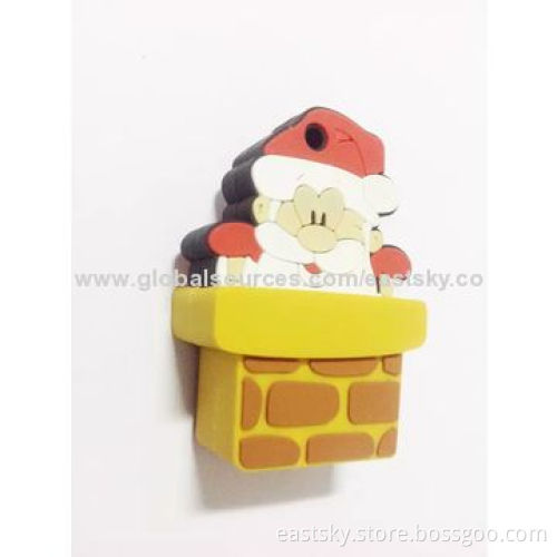 Custom Santa Claus Shape USB Flash Drive, Made of Soft PVC Material, OEM Orders are WelcomeNew